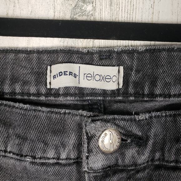 Riders by Lee Stone Washed Black Denim Relaxed Cropped Jeans Women's Size 18P - Picture 6 of 12